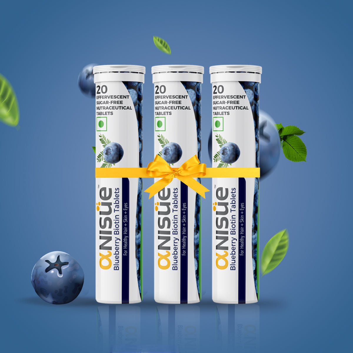 Biotin Tablets -Vitamin B7 (Blueberry, 20 Tabs) - Anisue Healthcare Pvt Ltd