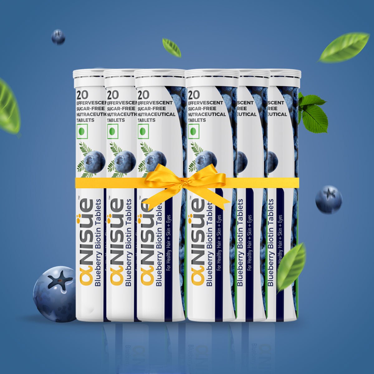Biotin Tablets -Vitamin B7 (Blueberry, 20 Tabs) - Anisue Healthcare Pvt Ltd